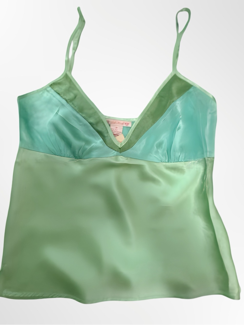 NWT Gold Hawk 100% Silk Lime Sherbet Camisole Adjustable Straps Size Medium - Picture 5 of 13